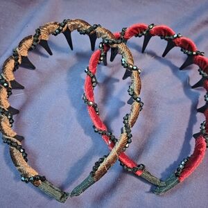 Red and Brown Spiked Headbands
